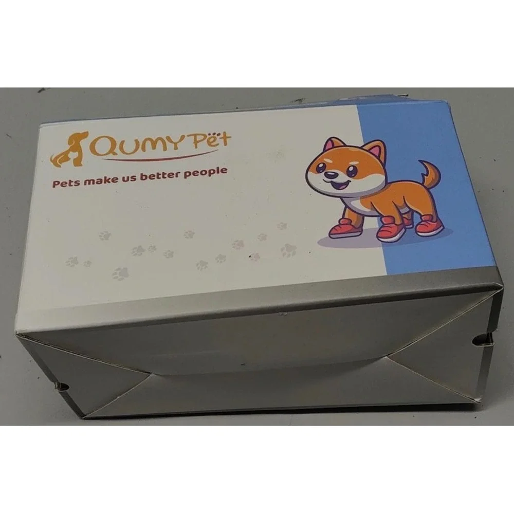 QUMY Dog Shoes Blue Paw Protectors Waterproof‎ Boots Size 6 Set of 4 Reflective